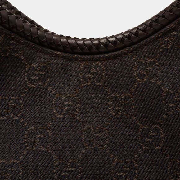 GUCCI Brown Monogram GG Web Marrakech Hobo Shoulder Bag Dollar Disco - Picture 5 of 15